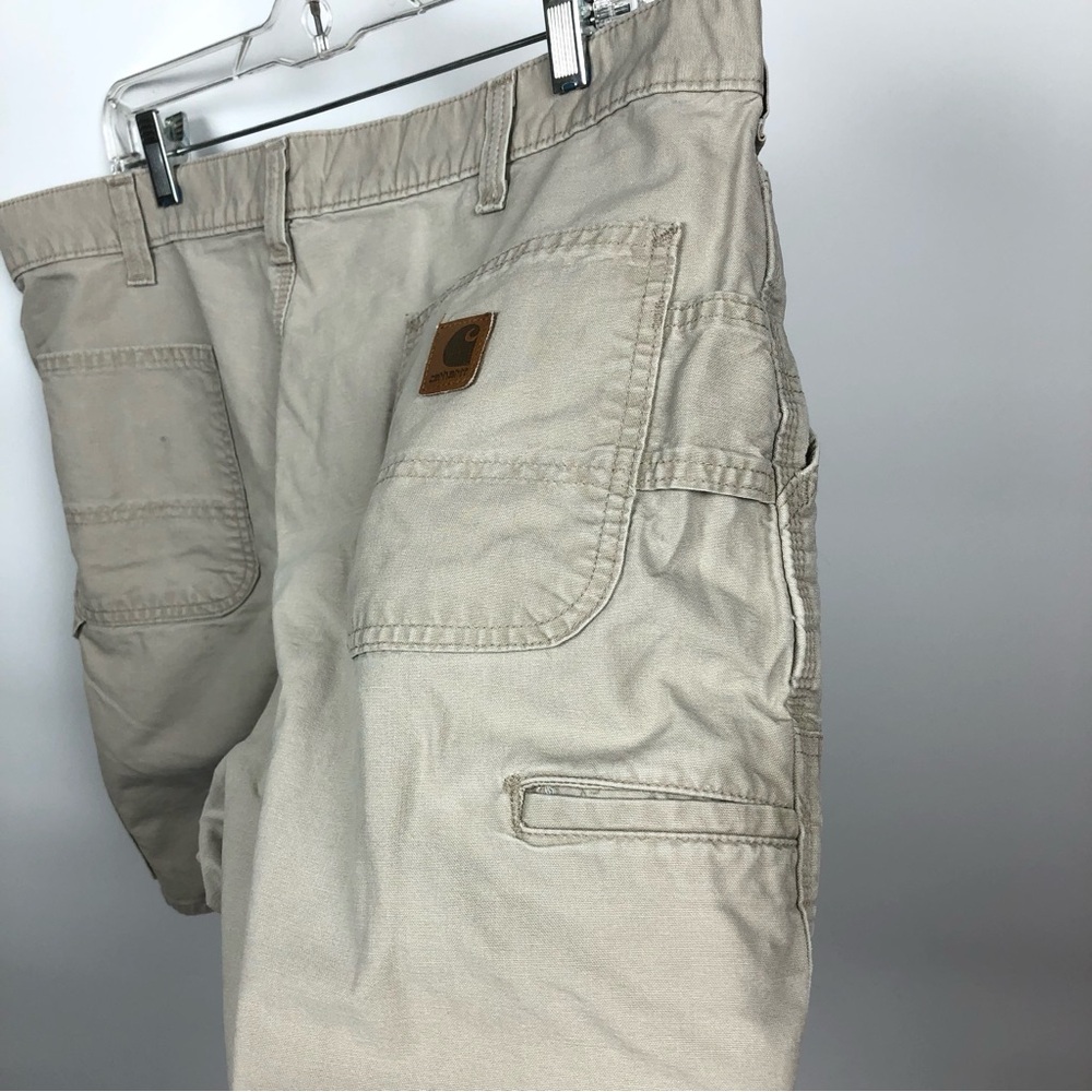 Carhartt Shorts Double Knee Carpenter Style 7” inseam Lt Tan VTG Mens Size 40 - Picture 8 of 16